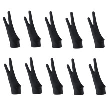 10 Pack Artist Drawing 2 Finger Gloves for Any Graphics Tablet Digital (M)