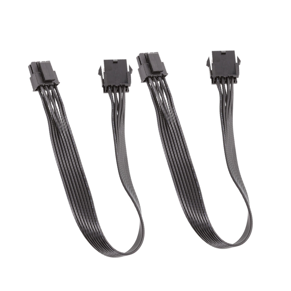 2Pcs Computer Cable Cpu 8Pin To 4+4 Pin Power Supply Extension Cord Lead Sleeve 30Cm Black 4853013972675