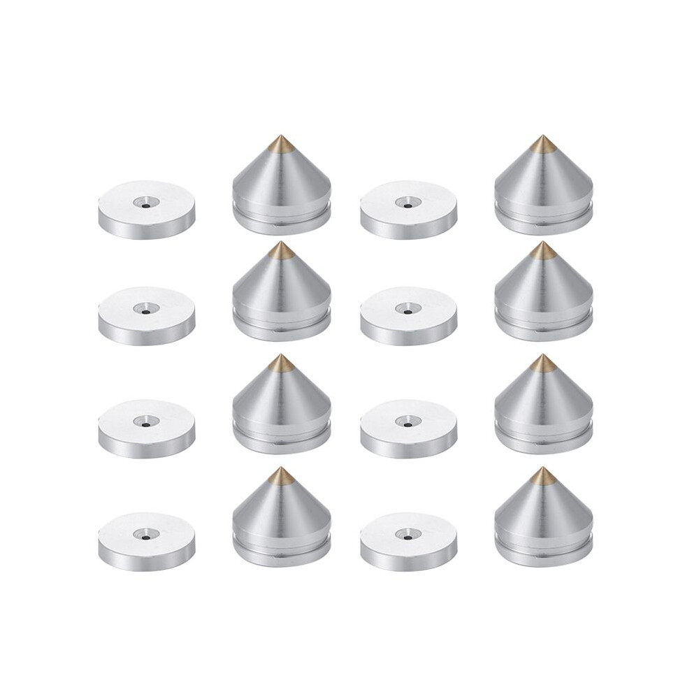 8 Set Speaker Stand Feet Foot Pad Aluminium Alloy Metal Spikes Cone Floor Nail Silver-image-OPC-PMGPG7Q-NEW