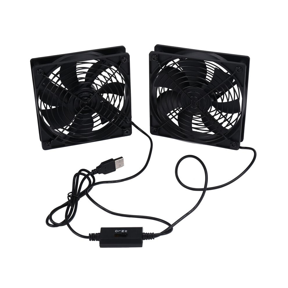 Dual 120Mm 5V Usb Powered Pc Router Fans With Speed Controller High Airflow Cooling Fan For Modem Receiver 4853013978806