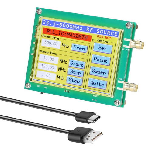 MAX2870 23.5-6000MHz Signal Generator 0.5PPM Low Noise Source Touchable Screen PC Software Control PLL VCO 1