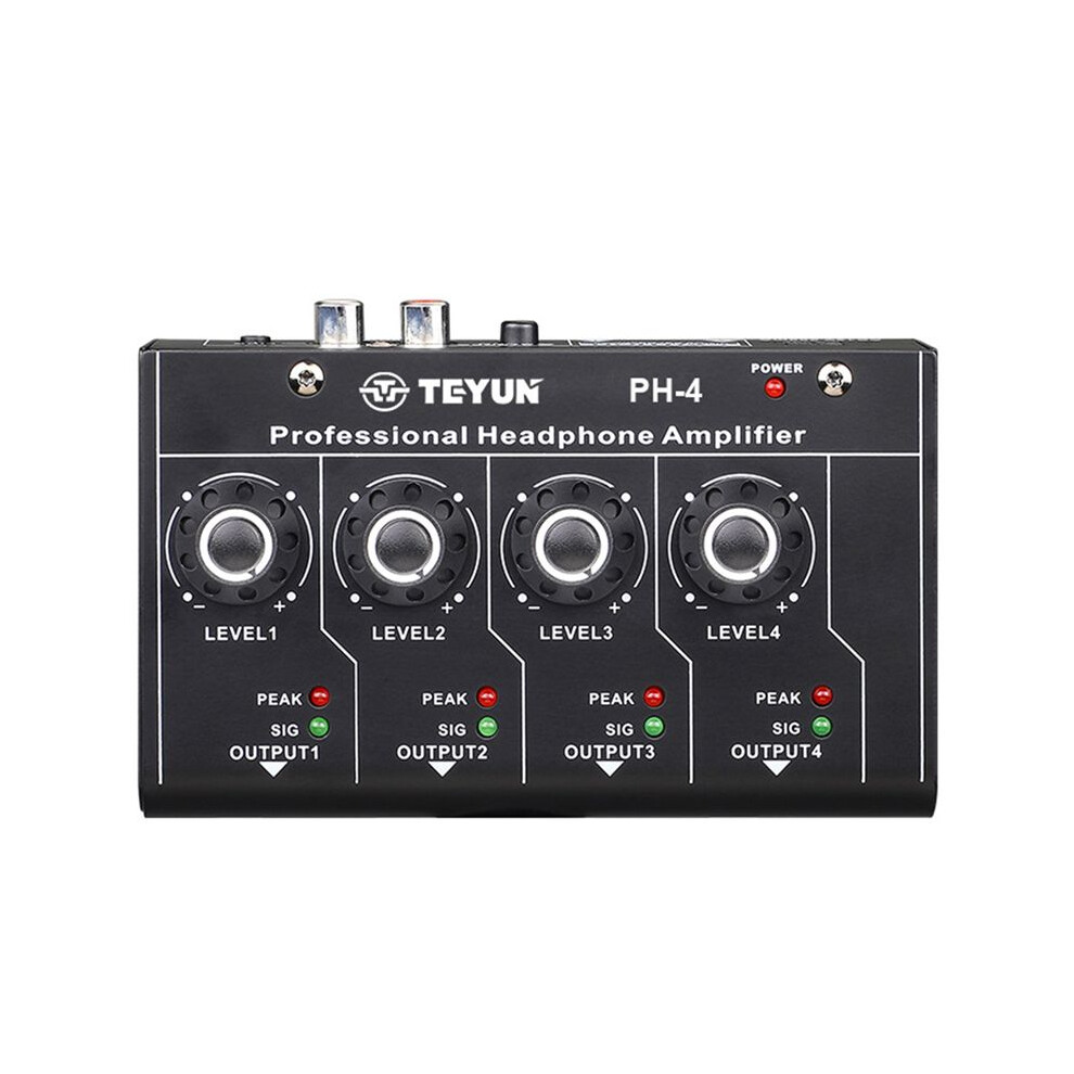 PH-4 8-Way Headphone Amplifier 4X6.35Mm+4X3.5Mm TRS 4-Channel Mobile Phone Computer Audio Mixer Splitter EU Plug-image-OPC-PMGPHV9-NEW