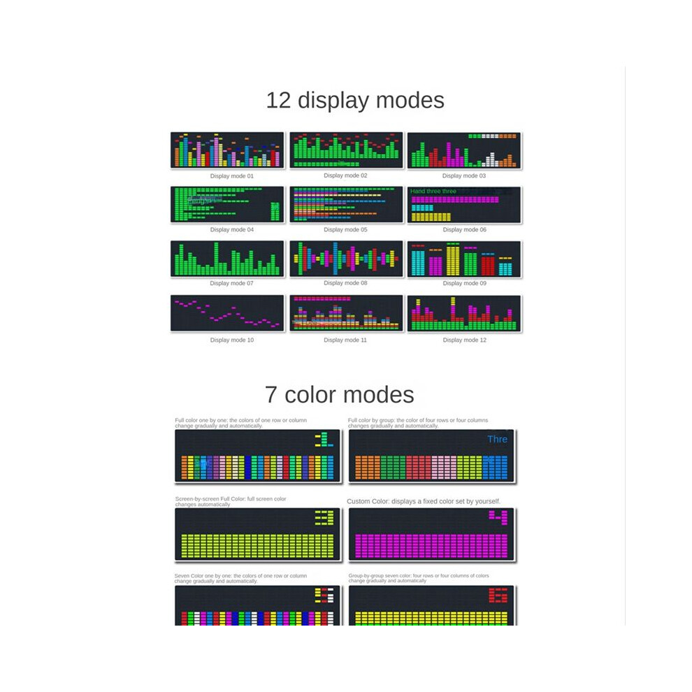 Color Led Music Spectrum Electronic Clock Rhythm 1624Rgb Atmosphere Lamp Level Indicator(Voice+Wire Control) Light 4853013984517