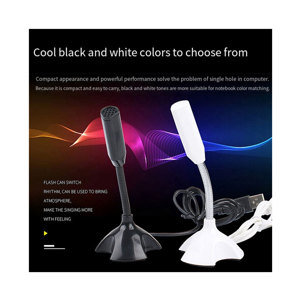 Usb Laptop Microphone Voice Mic High Sensitivity Mini Studio Speech Stand With Holder Gaming Conference For Pc, Black 4853013989482