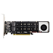 Double-Sided 4-Disk NVME PCI-E X16 Split Card to M.2 M-Key X4SSD Expansion Adapter