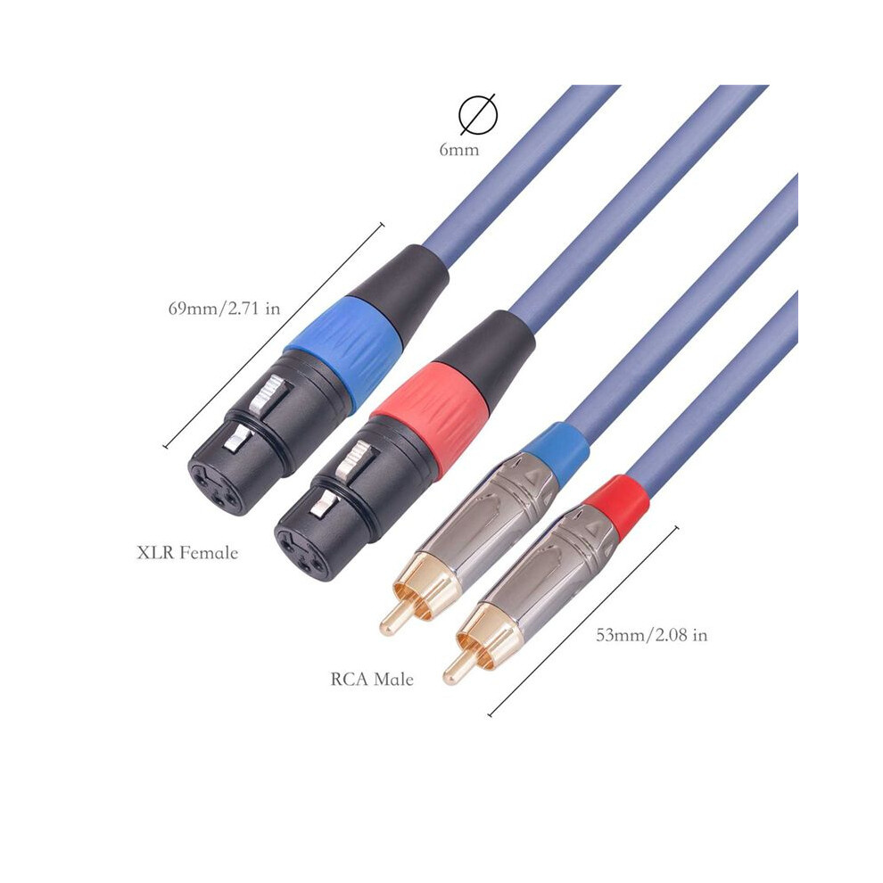 Dual XLR to Cable, Female Male 2 HiFi Audio 6.6 Feet-image-OPC-PMGPKFG-NEW