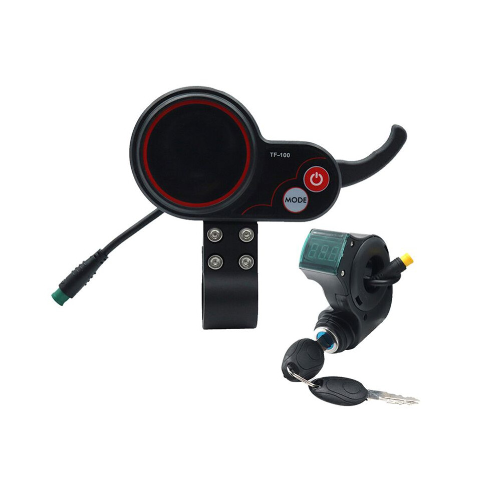 Tf-100 Display Dashboard 5Pin+3Pin Ignition Lock Key Scooter Skateboard Speedometer For Electric Parts 4853013900272