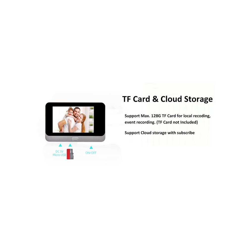 Smart Tuya 1080P Wifi Door Bell Eye Peephole Camera 5000Mah Audio 4.3Inch Pir Fhd Infrared For 4853013911308