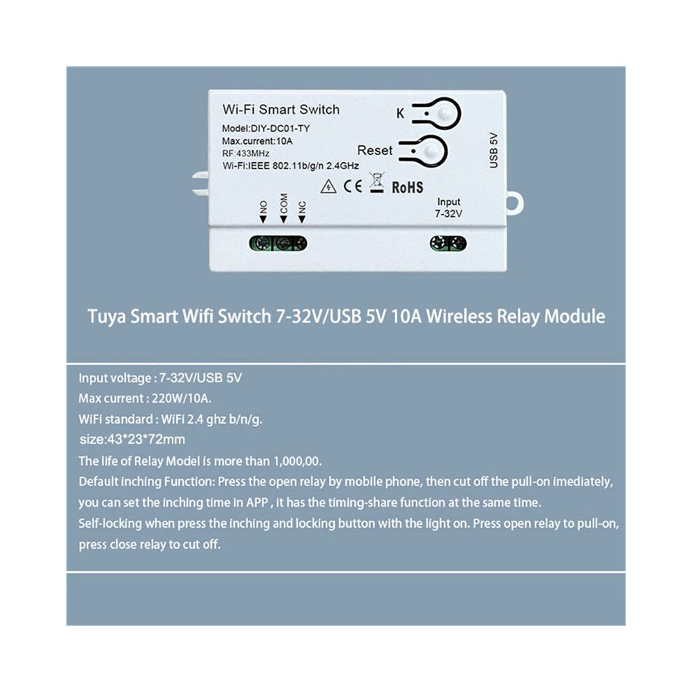 Photos - Watch Strap Tuya WiFi Smart Switch DIY Timer 1CH 7-32V USB 5V 2.4G Home Automation Module for IFTT