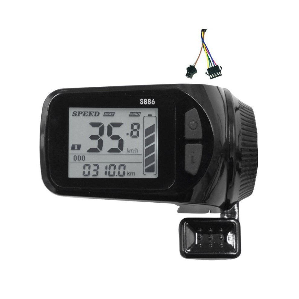 24V/36V/48V/60V S886 Ebike Lcd Display Panel Thumb Throttle Meter For Electric Bicycles E-Scooter(Sm Plug) 4853013908292