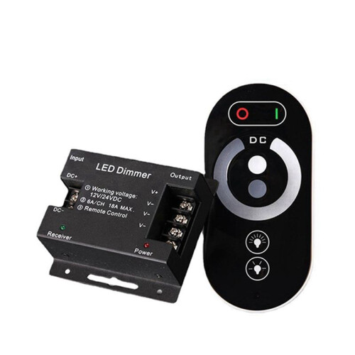 Portable LED Touch Dimming Controller 6 Keys Wireless Remote Control Monochrome Strip Light Dimmer 12-24V 18A