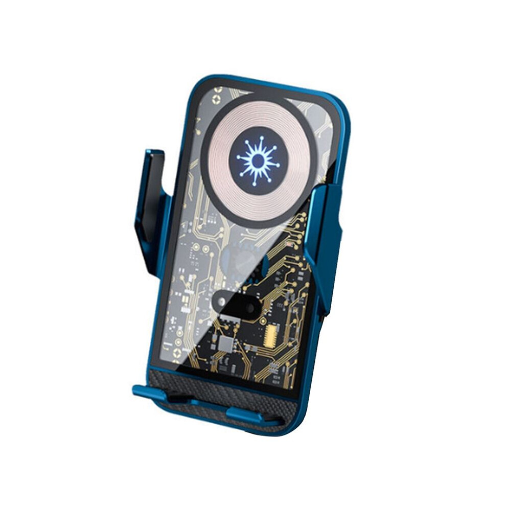 Auto-Clamping Wireless Car Charger Vent Mount, 15W Fast Charging, Phone Holder for IOS 14/13/12 Universal-Blue-image-OPC-PMGPPJ2-NEW