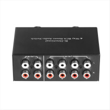 4 Way Bi-Directional Stereo Audio Switch 2 in Out or L/R Jack Sound Channel Switcher