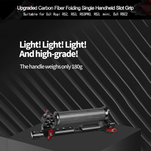For RS2/3 Stabilizer Lifting Pot Upgraded Carbon Fiber Adjustable Angle Folding One-Hand Chute Handle,1PCS 1