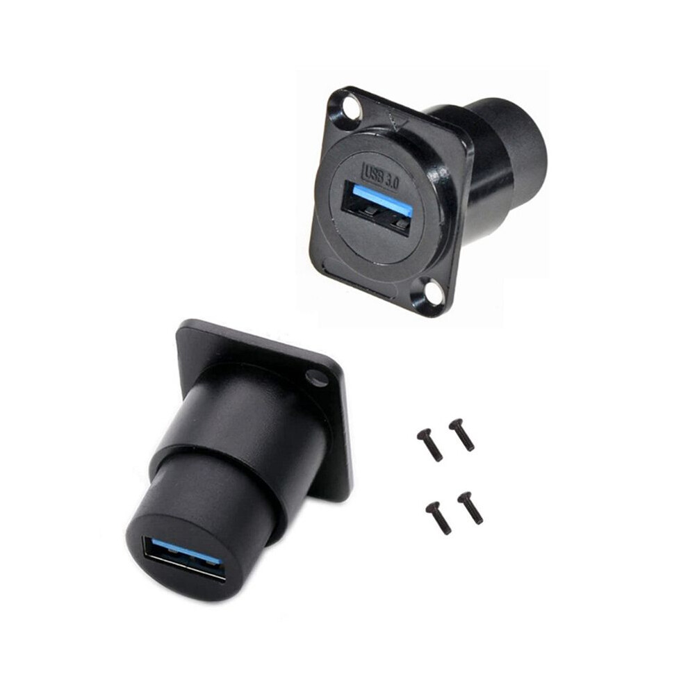 Saudism 2Pcs D Type Metal Usb3.0 Socket Female To Usb 3.0 Connector D-Type Panel Mounting Solderless Signal Coupler