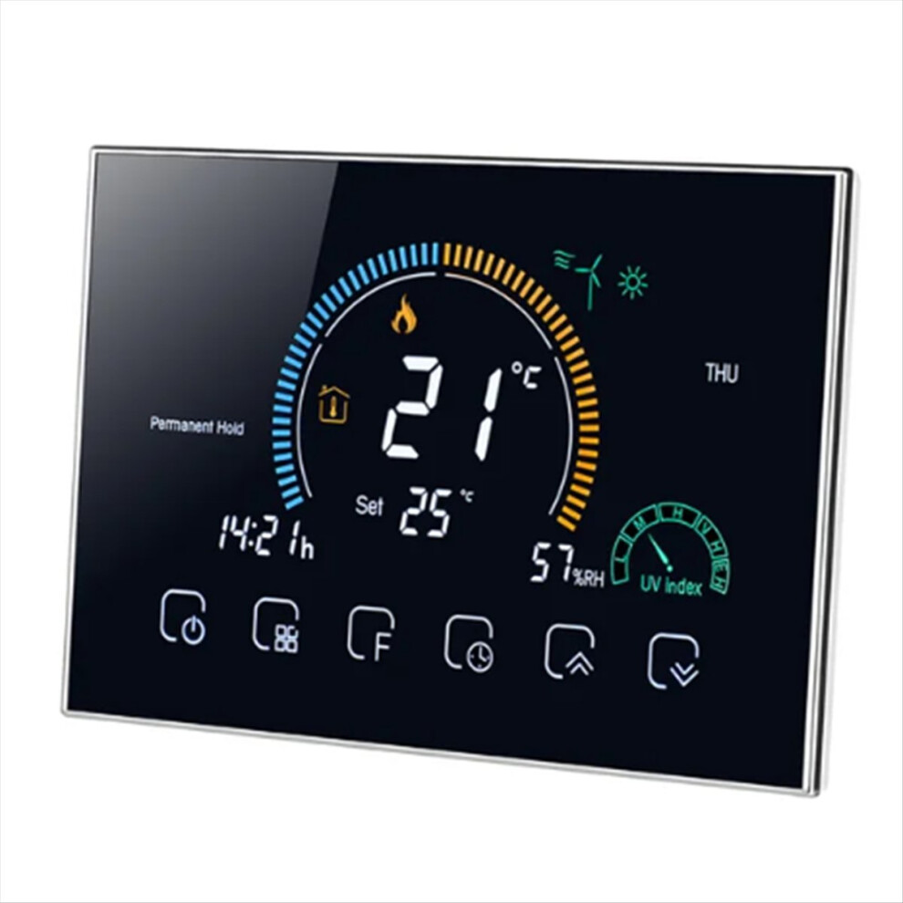 Smart Tuya Voice Control Programmable Thermostat App Lcd Water/Gas Boiler Heating Wifi Black 4853808626677