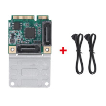 Mini PCI-E 2 Port III 6G PCI Express Controller Card SATA3.0 SSD Adapter
