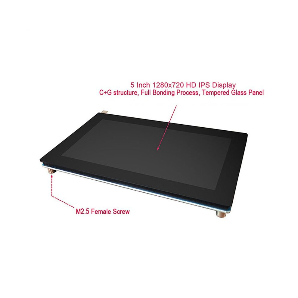 5 Inch 1280X720 Ips -Compatible Hd Monitor Display Capacitive Touch Screen For 3B/3B+/4B 4853808630322