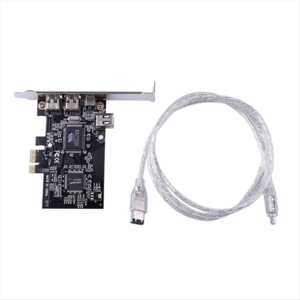 Photos - Cable (video, audio, USB) PCIe 4 Port  Firewire 800 IEEE 1394 Adapter Card High Speed 800Mbps Free 6Pin to 4Pin Cable(3X 6Pin+1X 4Pin)