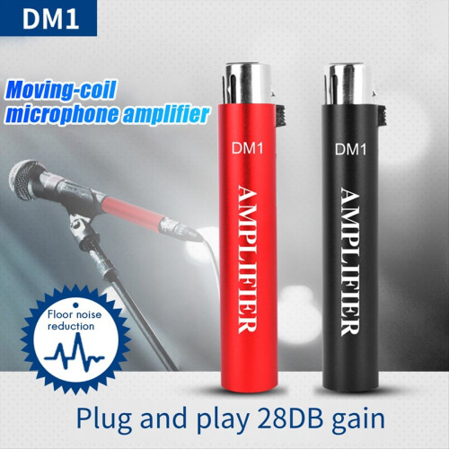 Replace for DM1 Dynamic Wired Microphone Amplifier 28Db Gainer Preamplifier Livestream SM7B Mic,Black 2