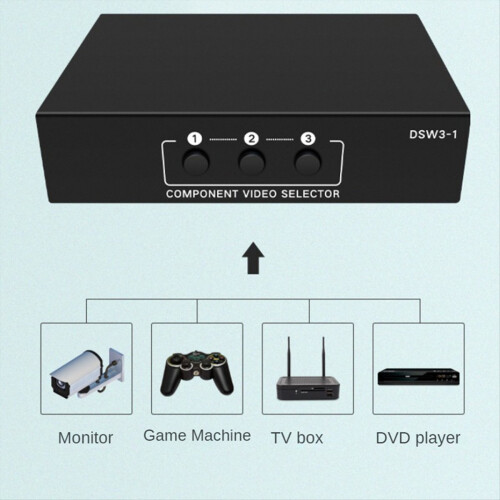 3 Channel 5 Ypbpr RGB Component AV Switcher in 1 Output 2