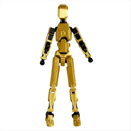 Multi-Jointed Movable Robot 3D Printed Mannequin Dummy Game Kid Adult Decompression Tools,Golden 2