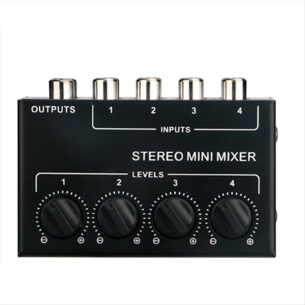 4 Channels Passive Stereo Mixer Mini Audio Portable Sound Input Ultra Low Noise For Live Studio 4853808640031