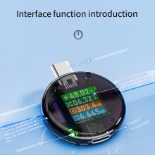 48V USB Tester Type-C PD Detector Digital Voltage Ammeter Power Bank Capacity Meter Amper