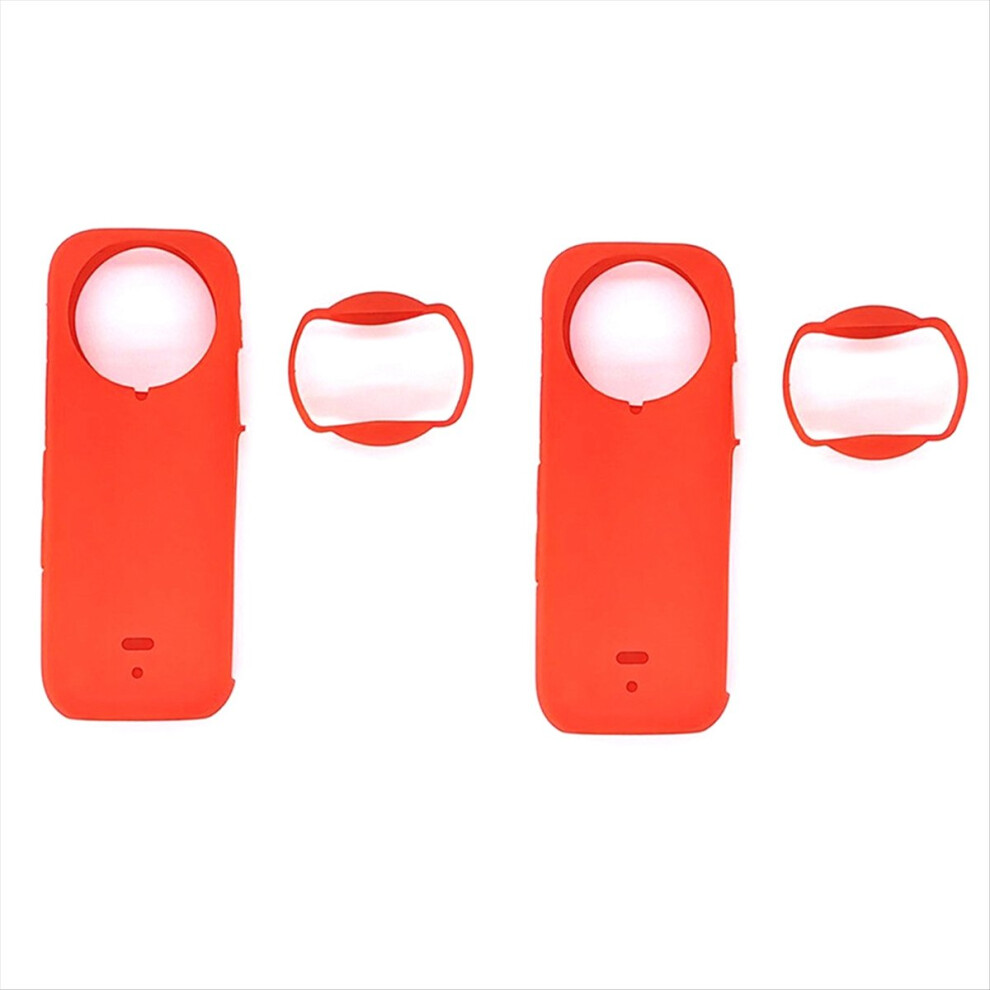 Sports Camera With Lens Silicone Case For X4 Panorama Body Dustproof Dropproof All Round Case, Red 4853808656360