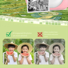 1080P Children Print Camera Dual 240MP One-Touch Printable with 2 Rolls of 57x25mm Paper Blue