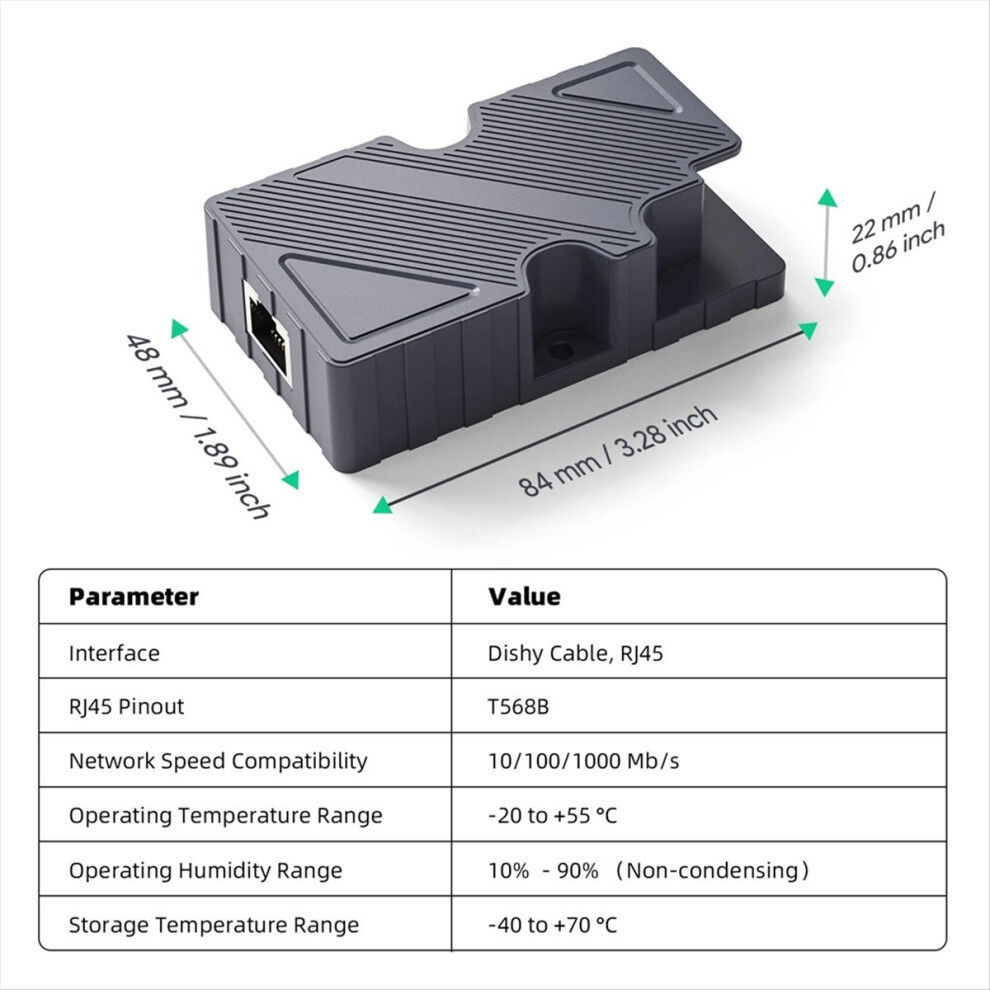 For Dishy Cable Adapter To Rj45 Connection For Ethernet Poe Injector 4853808652683