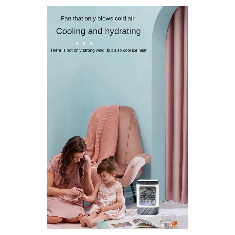 Portable Fan Desktop Dual Ultrasonic Atomization 3-Speed Mute Air Cooler Night Electric For Home Light 4853808659514
