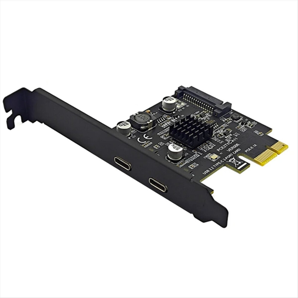 2Port Pcie Card Pci Express 3.0 X1 To Dual Usb Expansion Power Usb3.2 Gen2 10Gbps Asm3142 Chip For Desktop Pc Saudism