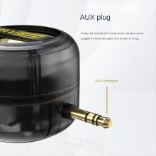 Portable Mini Speaker Universal 3.5mm Sound Box Mobile Phone Amplifier External Wired Speakers Transparent Black