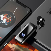 K55 Lavalier Wireless Headset Digital Display Waterproof Business Cable In-Ear Ultra Bluetooth Headset,B
