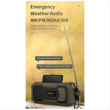 Emergency Weather Radios Hand Crank Solar Bluetooth Speaker Portable AM FM Radio 5000mAh Battery Powered Waterproof
