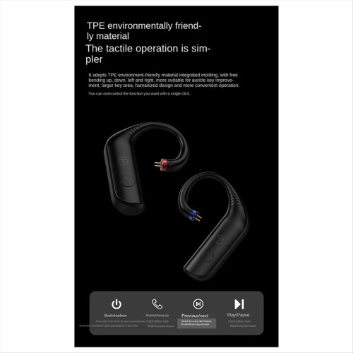 BT20 Pro Wireless Bluetooth 5.3 HiFi Earphones Module Upgrade Cable Connector Replaceable Plug Ear Hook 0.75mm 1