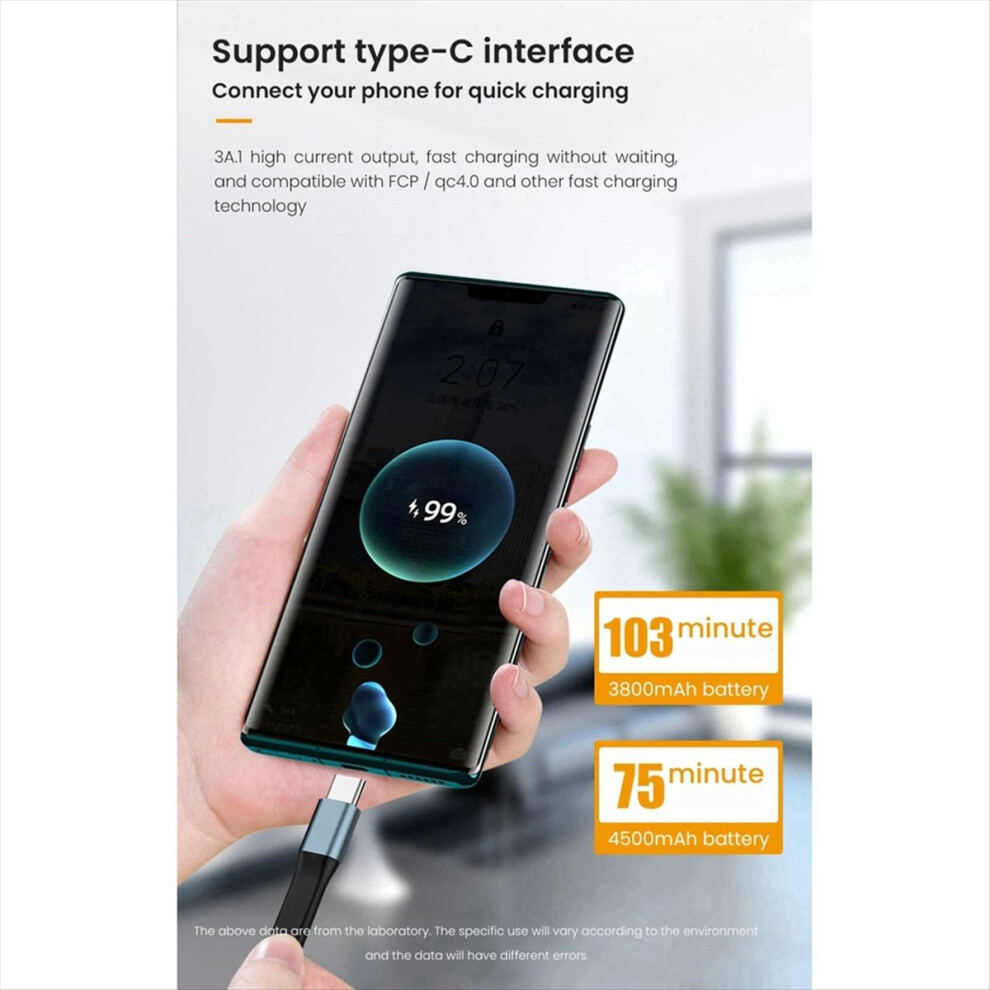 Mini 3A Usb Type-C Fast Charging Data Cable Portable Keychain Qc 3.0 Type C Short For Devices,A 4853808668547