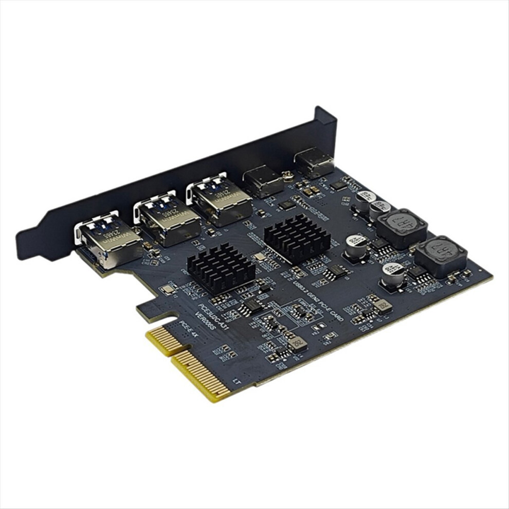 Pci Express X4 To 2Port Type C + 3 Port Usb3.2 Gen2 10Gbps Adapter Asm3142 Vl822 Chip Pcie Usb Expansion Card 4853808668097