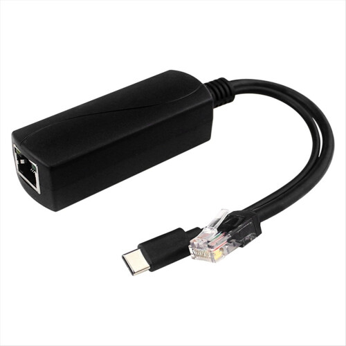 POE Splitter for Raspberry Pi5/5 Generation 5V 4A Type-C Interface Gigabit Ethernet Power over