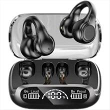 Bone Conduction Earphones Bluetooth 5.3 Wireless Fast Charging 58 Hours for Running Cycling Walking Black