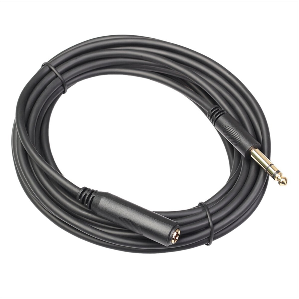 1/4 Trs 6.35Mm Male To Female Stereo Extension Cable Plated Headphone Cord 300Cm Gold 4853808673473