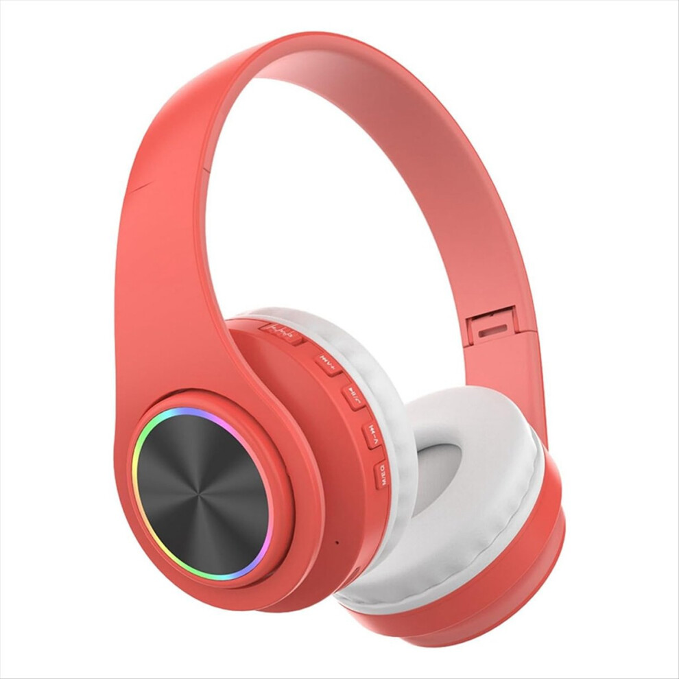 Bluetooth Headphones,Intelligent Wireless Headset Hifi Stereo Foldable For Home Office Red 4853808677686