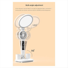 LED Clock Table Lamp USB Chargeable Dimmable Desk 4960 Mah Fan Light Foldable Eye Protection Reading Night