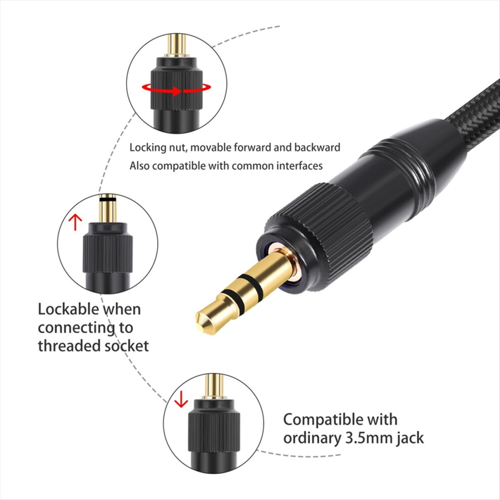 Xlr To 3.5Mm Audio Cable Microphone Balanced Analog Cord With Lock For Computer Phone Speaker Amplifier 300Cm 4853808693372