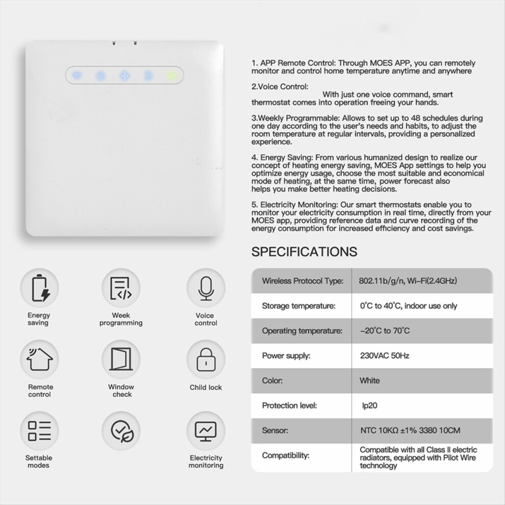Photos - Other Toys ZIGBEE Pilote Temperature Control Graffiti Smart Heater Thermostat APP Remote Timing for Energy Saving