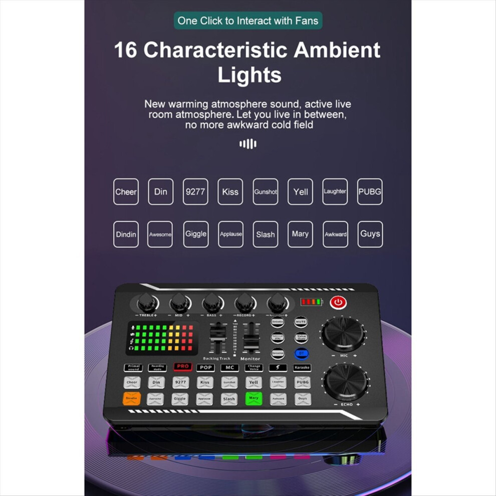 F998 Sound Card And Bm800 Microphone Kit Mic Mixer Audio Mixing Console Amplifier For Singing Pc Phone 4853808603104