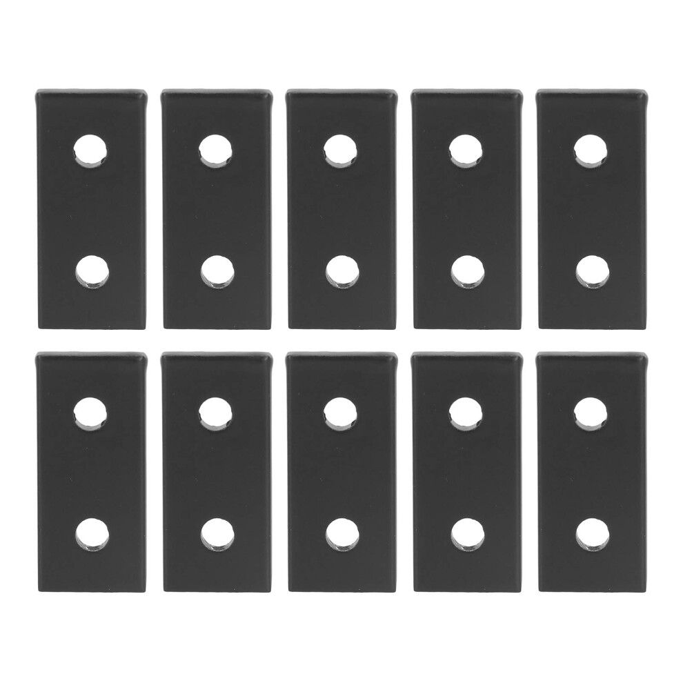 10Pcs Aluminum Flat Tie Plate 2 Holes Rustproof Connector For Machinery & Furniture 7891356213342