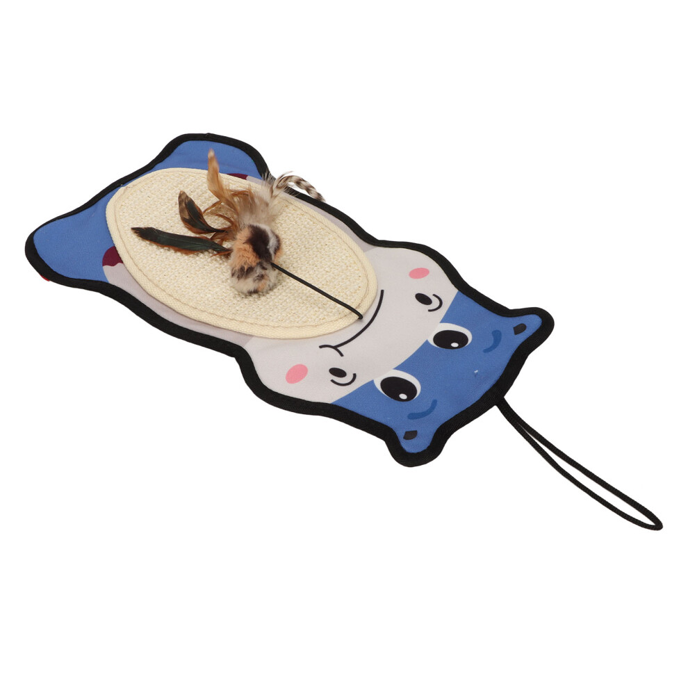 Blue Sisal Cat Scratch Pad - 40x19cm Animal Shape, Durable & Cute-image-OPC-PMGQC6T-NEW
