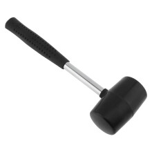320g Non-Elastic Black Rubber Hammer Floor Tile Hammer DIY Hand Tool With Round Head And Non-Slip Handle
